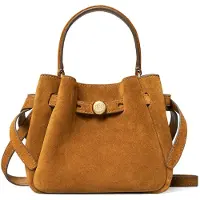 Tory Burch Romy Suede Mini Bucket Bag - Brown - ONE SIZE