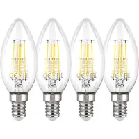 Philips LED-lamppu Classic Candle 4,3W/827 (40W) Clear 4-pack E14