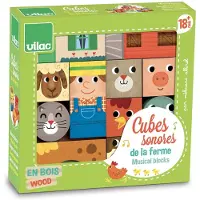 Vilac Palikat, Ääni - Puu - 11 Osaa - Maatilan eläimet - - OneSize - Palikat