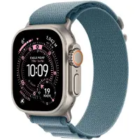 Apple Watch Ultra 3 (2025) | GPS + Cellular | luonnollinen titaani | Alpine Loop M Vaaleansininen