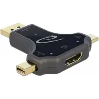 DeLOCK – 3 in 1 Monitor Adapter with USB-C / DisplayPort / mini DisplayPort in to HDMI out (64060)