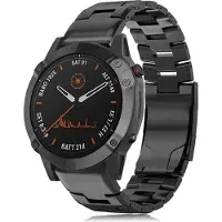 INF Titaanista valmistettu kellonhihna Garmin Fenix 7X/6X/5X -laitteille - Pikalukitus, 26 mm, musta