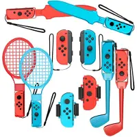 Hurtel Nintendo Switch Sports 10-in-1 -perheen tarvikepaketti - punainen ja sininen