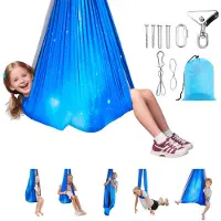 Vevor Sensory Swing, kaksikerroksinen kangas Sensorys-riippumatto, sisä- ja ulkokäyttöön tarkoitettu sensory-keinu 360° kääntyvällä ripustuskoukulla, O-hihna, kestää jopa 136,07 kg, säädettävä ilmajoo