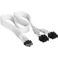 Corsair Elite Premium Individually Sleeved PCIe 12V-2x6 to 2x 8-pin (6+2 split) - Valkoinen