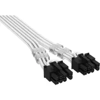 Corsair Elite Premium Individually Sleeved PCIe 12V-2x6 to 2x 8-pin (6+2 split) - Valkoinen