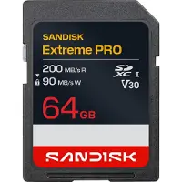 SanDisk Extreme PRO 64GB SDXC V30 -muistikortti ( R200MB/s W90MB/s )