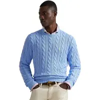 Ralph Lauren Cable-Knit Cotton Sweater - Blue - L