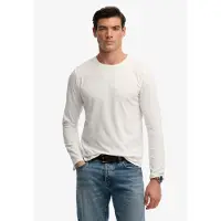 Superdry Classic Cotton Linen Ls Top - Cream - XL