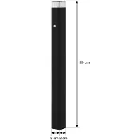 LINDBY Halvar-pylväsvalaisin, 80 cm, musta, IP65, GU10, anturi Halvar , himmennettävä, Musta, Metalli, Moderni
