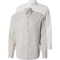Jack & Jones Paita 'JJESUMMER' beigenharmaa / valkoinen