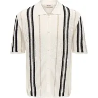 Only & Sons Onsleon Reg Ss Shirt Knit - Cream - M