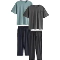Next Pitkä pyjama antrasiitti / tummanharmaa / jade / kuusi