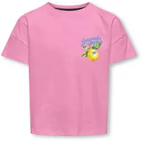 ONLY Kogmellie Life S/S Loose Print Top Jrs - Pink - 134-140