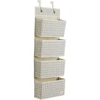 3 Sprouts Oven ripustin taskuilla, Gingham beige