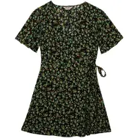 Superdry for woman. W8012086A Mini Swing Wrap Dress black (S), Casual, Viscose, Short sleeve