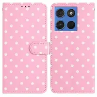 Mtp Products Motorola Moto G77/G67 Lompakkokotelo Pilkullisella Kuosilla - vaaleanpunainen
