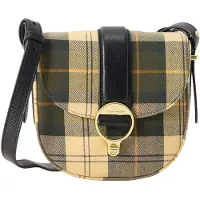 Barbour Olkalaukku 'Elm Tartan' pastellinkeltainen / oliivi / musta
