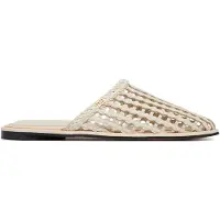 Tommy Hilfiger Hilfiger Leather Mix Flat Mule - Cream - 38