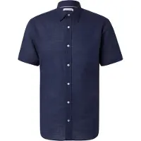 Jack & Jones Jjhenry Slub Shirt Ss - Navy - S