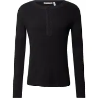 Weekday Long-Sleeved Henley T-Shirt - Black - XL