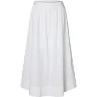 Selected Slwblair Hw Ankle Slit Skirt Noos - White - 42