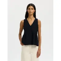 Selected Slwblair Sl V-Neck Peplum Top Noos - Black - 42