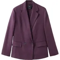Mango Linen Suit Jacket - Burgundy - S