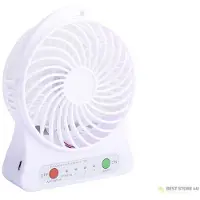 BLOW Puhallintuuletin 44-502# Työpöytätuuletin 10cm usb+akku valkoinen
