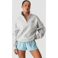 ICANIWILL Everyday 1/4 Zip Crewneck Print Light Grey Melange
