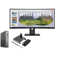 Lenovo ThinkCentre neo 50q G5 I5 16 512 + ThinkVision T34WD-40 34 UWQHD Docking 13th Generation Intel Core i5-13420H Processor E-cores up to 3.40 GHz P-cores up to 4.60 GHz, Windows 11 Pro 64, 512 G