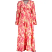 Mamalicious Mlsandra Tess L/S Wo Long Dress 2F - Red - M