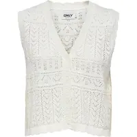 ONLY Onlirina V-Neck Button Vest Knt Noos - Cream - XS