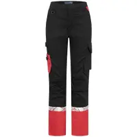 Projob 7511 Women's Service Trousers 7511 Women's Service Trousers 9910-Viz Black/Red C50