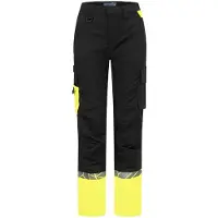 Projob 7511 Women's Service Trousers 7511 Women's Service Trousers 9910-Viz Black/Yellow C36