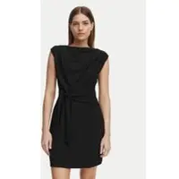 French Connection Zion Jersey Belted Shift Dress - Black - S