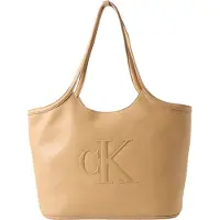 Calvin Klein Ostoskassi 'Contrast Monogram Tote' cappuccino
