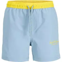 Jack & Jones Junior Uimashortsit 'JPSTMaui Archive' vaaleansininen / tummankeltainen