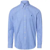 Ralph Lauren for man. 710B15595005 Blue Custom Fit striped poplin shirt (S), Casual, Cotton, Long sleeve