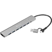 Sandberg 136-66 USB-C/A 7-porttinen USB-hubi