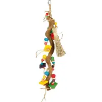Trixie - Natural Toy with Rattan Grass & Wood Mix 56 cm - Linnut - Lintujen lelut - Leluja luonnonmateriaaleista