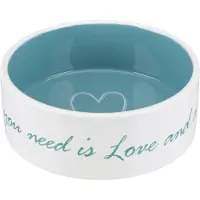 Trixie - Pet's Home Ceramic Bowl 0,8 L/ ø16 cm Cream/Petrol - Koirat - Ruokailupaikat ja juoma-automaatit - Koiran ruoka- ja vesikupit