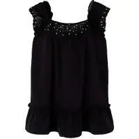 Boboli Knit Stretch Dress For Girl -Bci - Black - 104