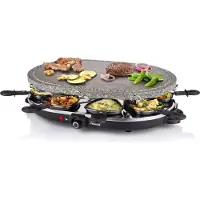 Princess Classic Stone & Raclette Set sähköinen rakletti- ja kivigrilli, 1200 W, 8 henkilöä, Musta