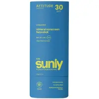 ATTITUDE Sunly Kids Face stick mineraaliaurinkosuojavoide patukassa lapsille SPF 30 20 g