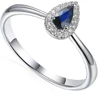 Lykken Elegance safiiri-timanttisormus 68558R014-E-180 WG