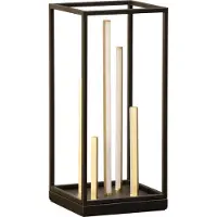 Fischer Leuchten Led pöytävalaisin Grid, himmennettävä, Musta, Olohuone/ruokailutila, Metalli, Moderni
