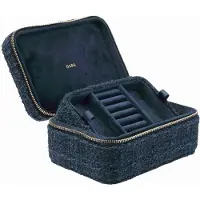 Dark Tweed Jewellery Box Navy Blue
