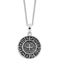 Lykken Symbols pyöreä horoskooppi kaulakoru 45 cm