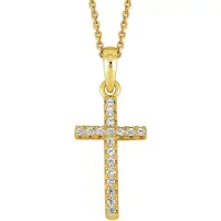 Lykken Crosses kullattu hopeinen keskikokoinen ristikaulakoru zirkonioilla 45 cm
